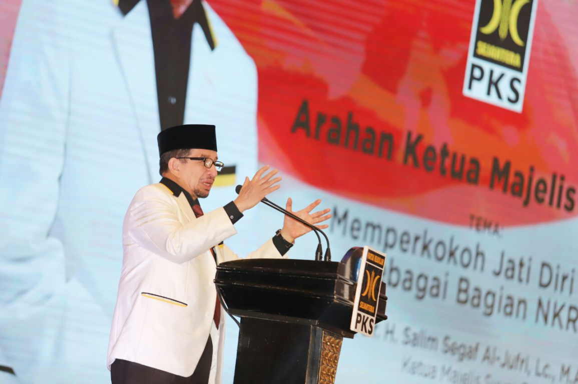 Habib Salim Segaf Al Jufri memberikan arahan dalam Rakornas PKS 2019, Kamis (14/11) (PKSFoto)