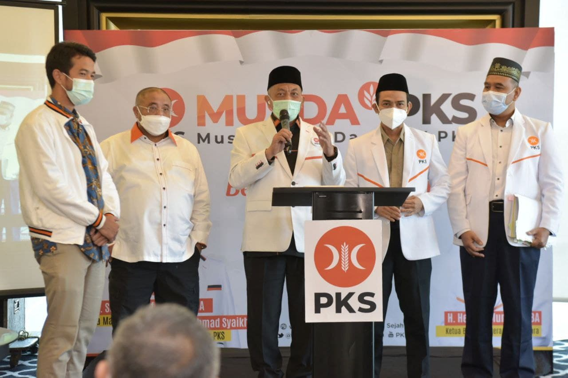 Presiden PKS Ahmad Syaikhu saat menghadiri Musyawarah Daerah di Hotel Aston, Jakarta, Senin (28/12/2020). (Donny/PKSFoto)