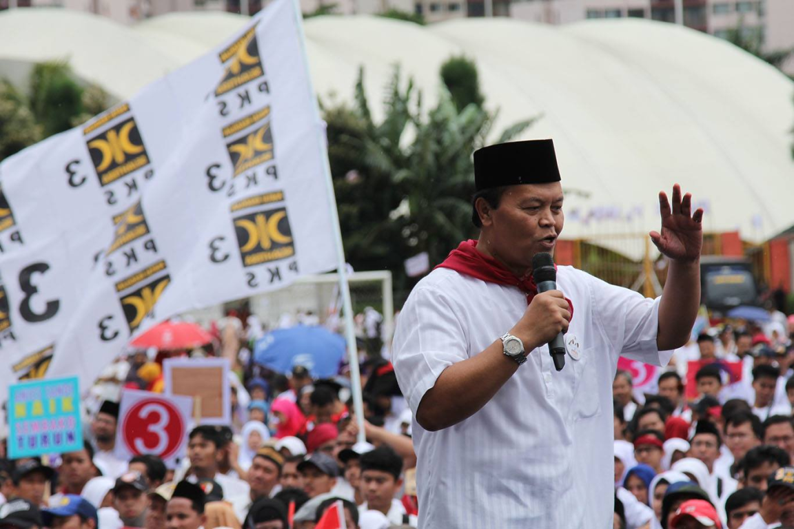 Hidayat Nur Wahid saat kampanye paslon Anies-Sandi