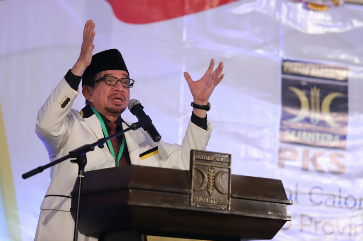 Ketua Majelis Syura PKS Habib Salim Segaf Al Jufri saat memberikan pengarahan pada Pembekalan Caleg PKS Terpilih Nasional di Jakarta, Senin (5/8) (PKSFoto)