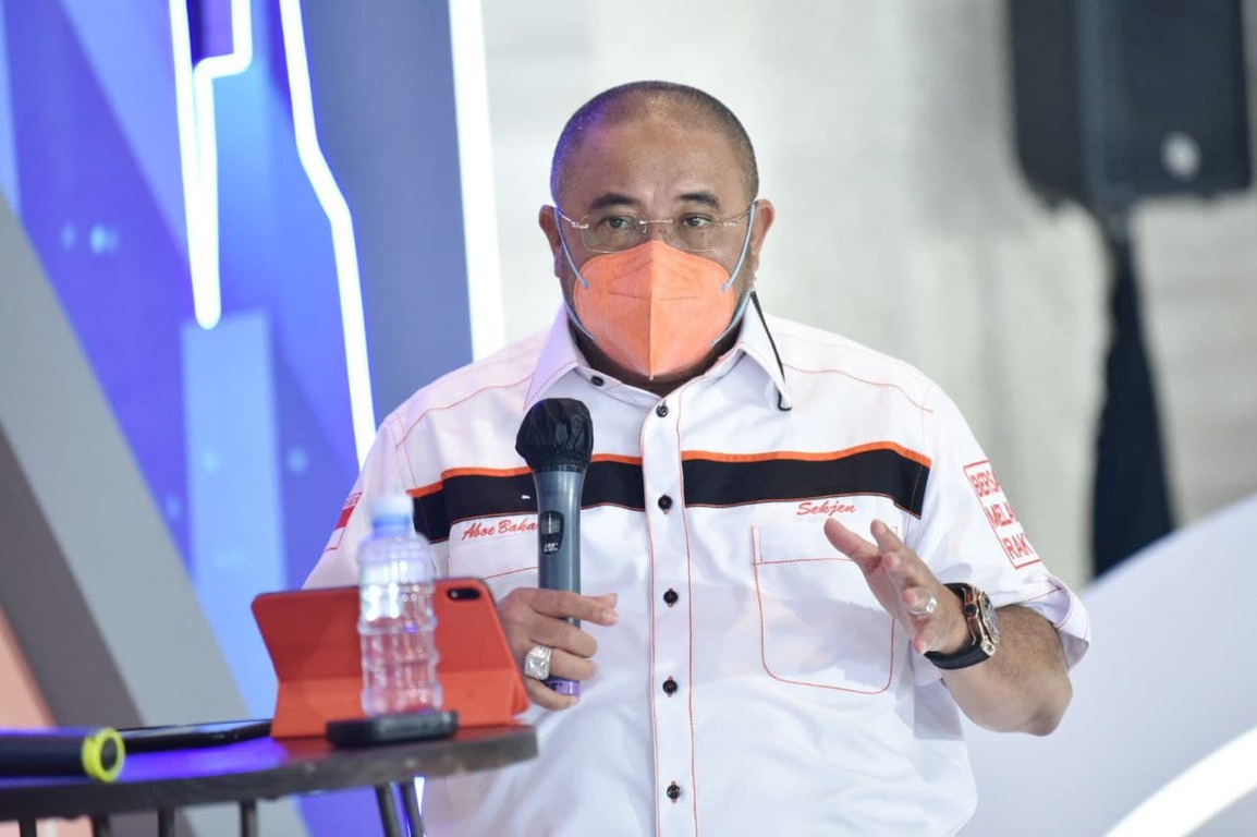 Sekretaris Jenderal PKS Habib Aboe Bakar Alhabsyi saat mengisi acara Side Event Disucssion di Rakernas PKS, Selasa (01/02/2022). (Donny/PKSFoto)