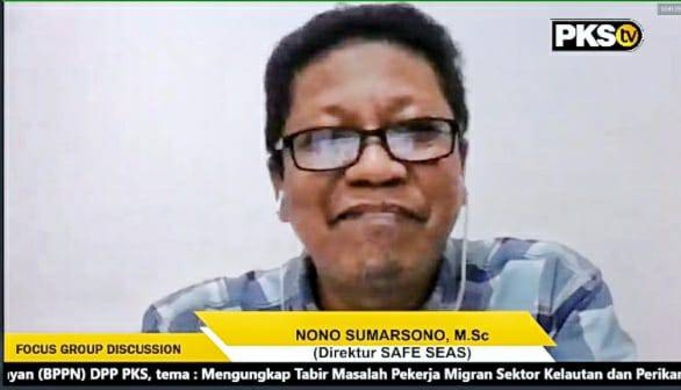 Direktur SAFE Seas Nono Sumarsono dalam agenda Focus Group Discussion BPPN yang dilaksanakan lewat daring, Jumat (15/05/2020)