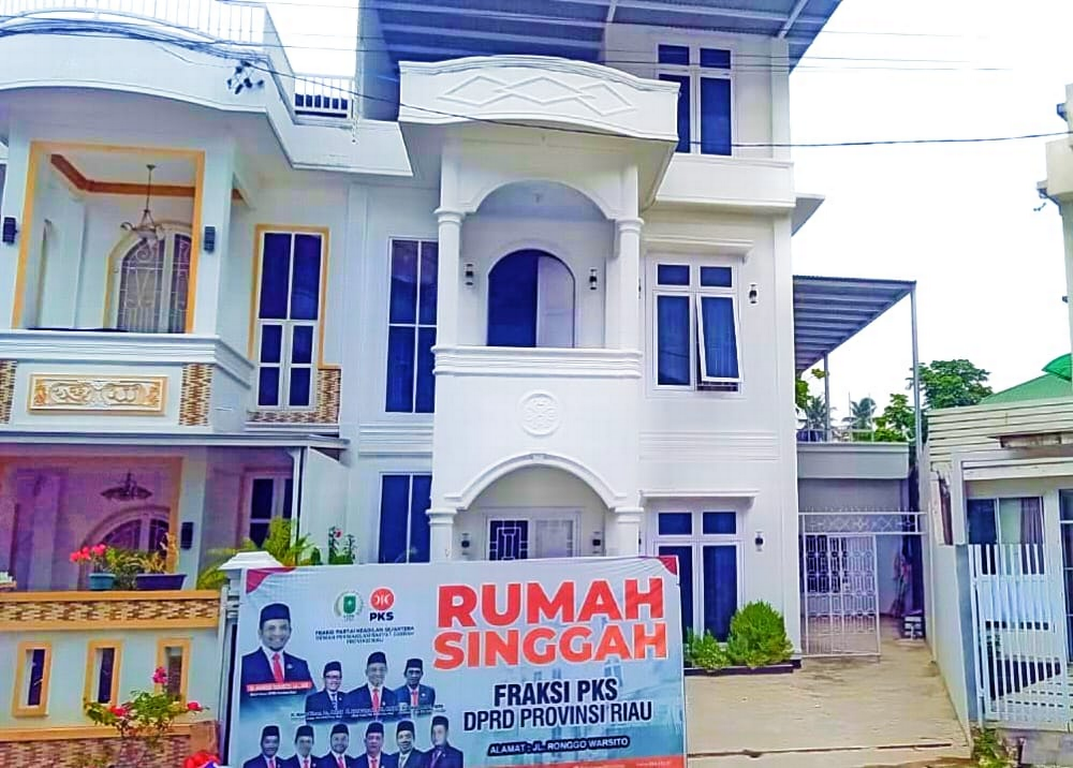 Rumah singgah Fraksi PKS DPRD Riau di Jalan Ronggo Warsito Pekanbaru. (Humas DPW PKS Riau)