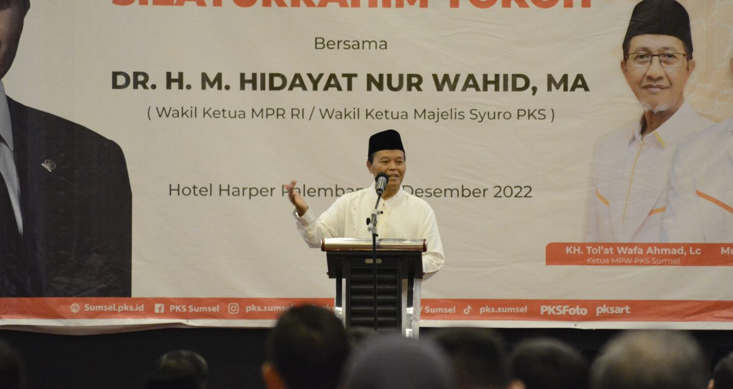 Wakil Ketua Majelis Syura PKS Hidayat Nur Wahid Hadiri SIlaturahim Tokoh di Sumsel