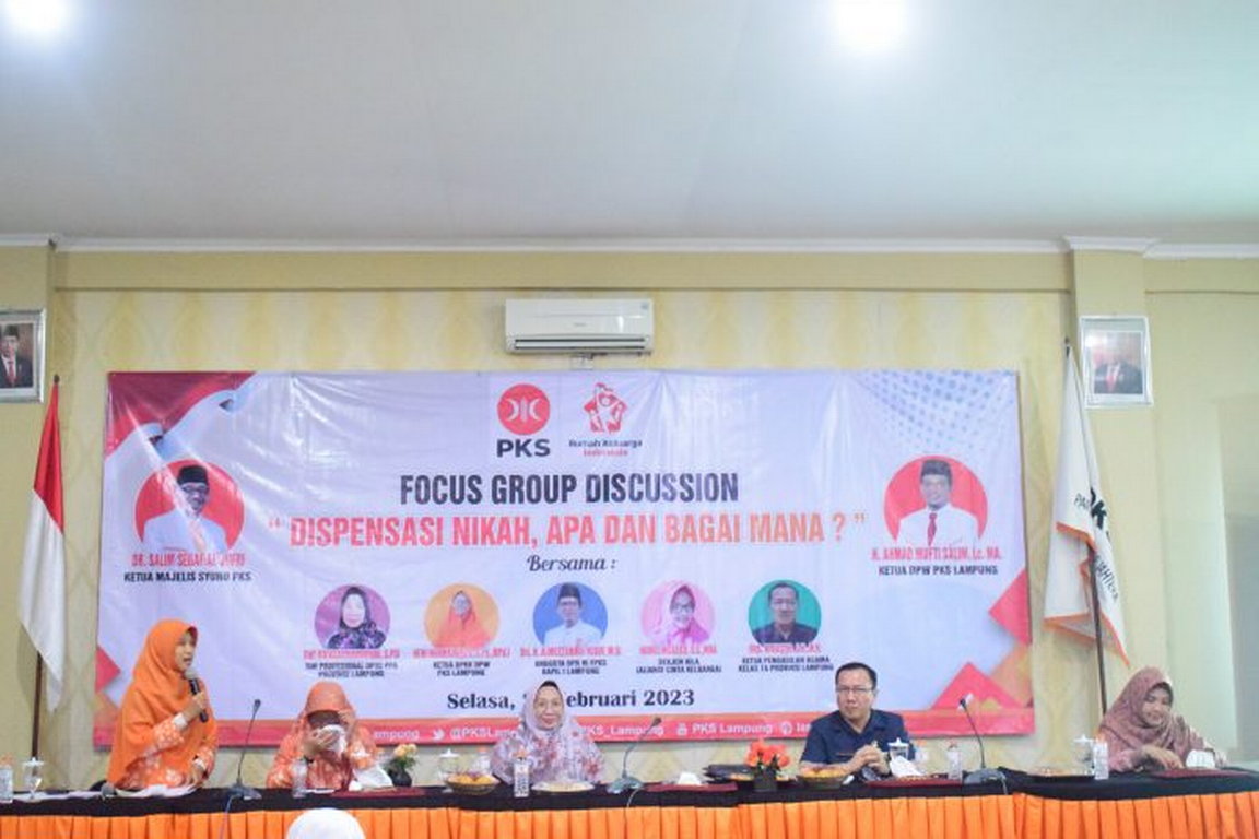 Bidang Perempuan dan Ketahanan Keluarga (BPKK) PKS Lampung menggelar Focus Group Discussion (FGD) bertemakan Dispensasi Nikah