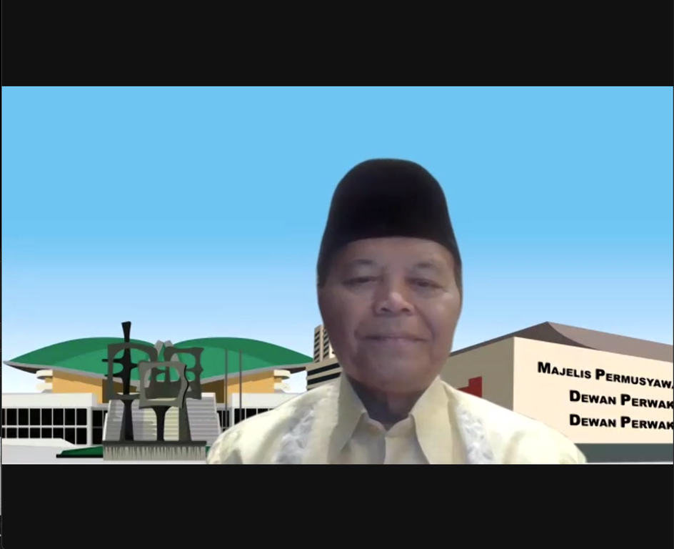 Anggota DPR RI Fraksi Partai Keadilan Sejahtera yang juga menjabat sebagai Wakil Ketua MPR RI Hidayat Nur Wahid pada acara silaturahmi dan penyerapan aspirasi secara daring dengan WNI di Jerman