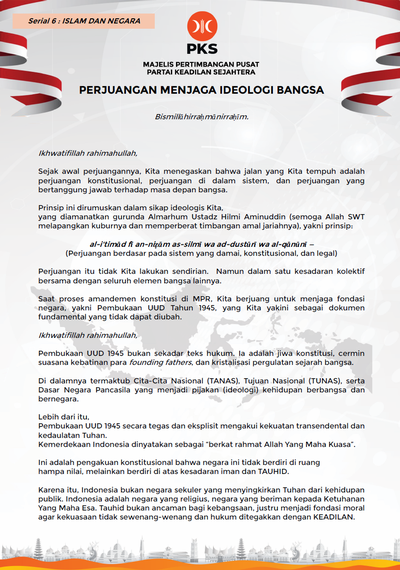 Serial 6 : Perjuangan Menjaga Ideologi Bangsa