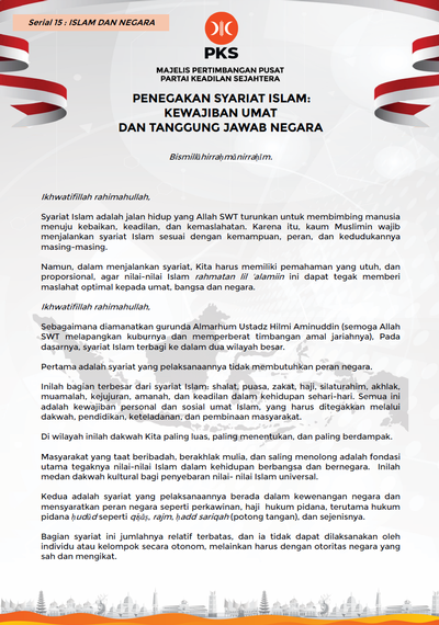 Serial 15 : Penegakan Syariat Islam