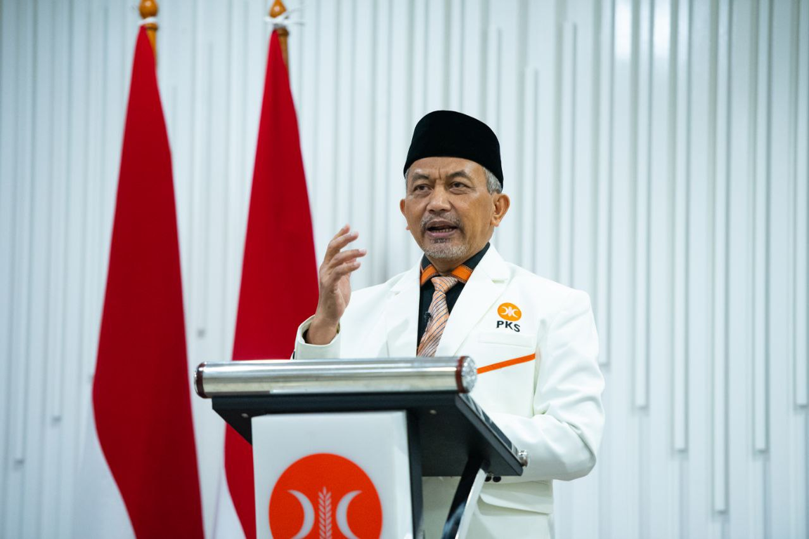 Presiden PKS, Ahmad Syaikhu menyampaikan Pidato Kebangsaan dalam rangka HUT ke-50 CSIS Indonesia (Hilal/PKSFoto)
