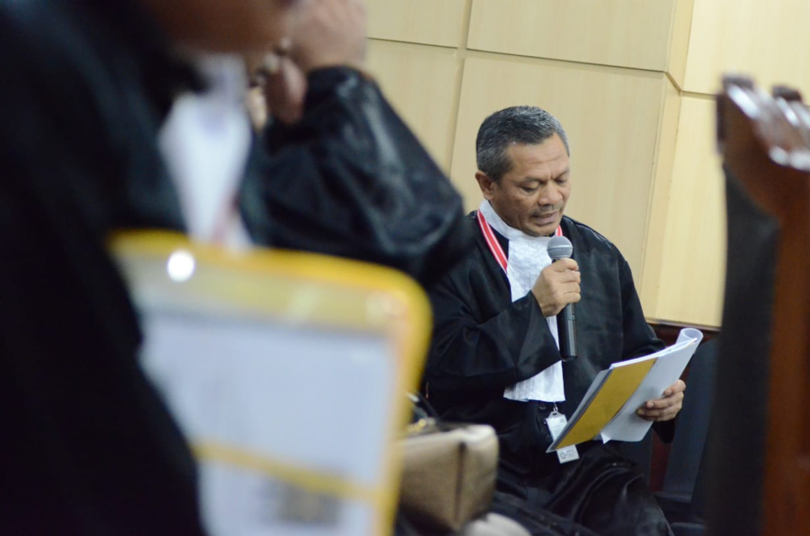 Koordinator Tim Hukum PKS di Mahkamah Konstitusi Zaenuddin Paru dalam sidang PHPU di MK, Jakarta (Donny/PKSFoto)