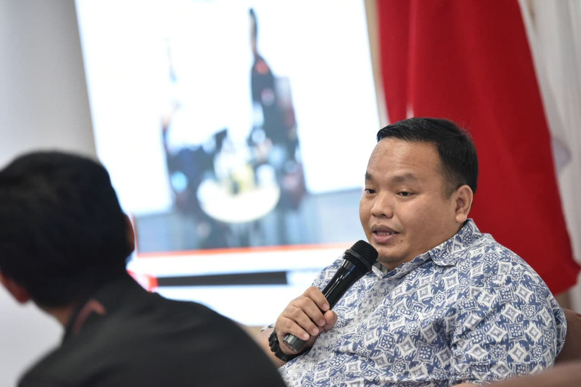 Wakil Ketua Bidang Ekonomi dan Keuangan DPP PKS Handi Risza saat menjadi narasumber di acara Bincang Oposisi DPP PKS, Senin (21/12/2021). (Donny/PKSFoto)