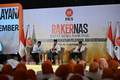 Suasana agenda Rakernas PKS Sesi kedua mendengarkan arahan dari Mahkamah Partai dan Dewan Syariah Pusat PKS, Senin, (10/11/2025)