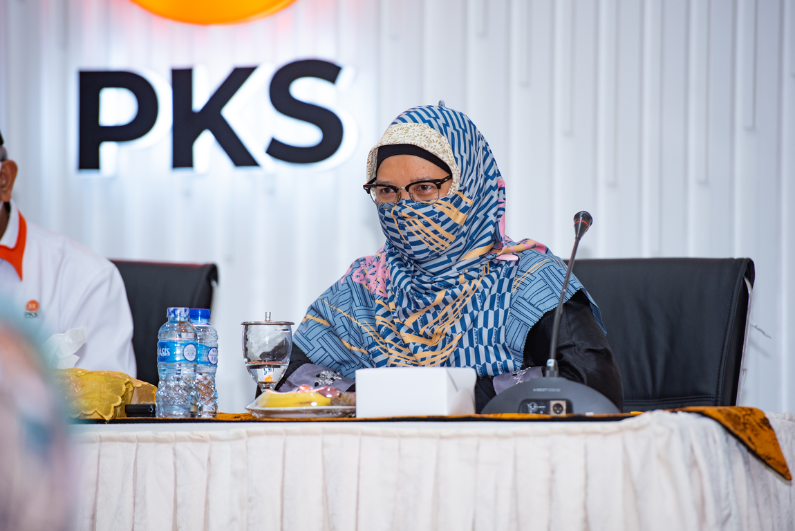 Ketua DPP Kaukus Perempuan Politik Indonesia (KPPI) Dwi Septiawati Djafar saat audiensi ke kantor DPP PKS, Rabu (02/06/2021). (Hilal/PKSFoto)