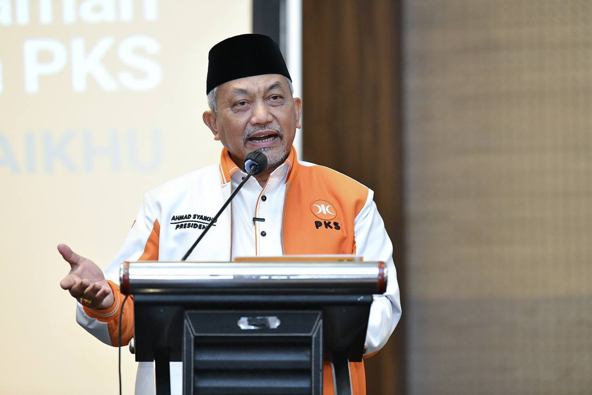 Presiden PKS Ahmad Syaikhu pada acara temu relawan AMIN di Riau. (PKSFoto/Donny)