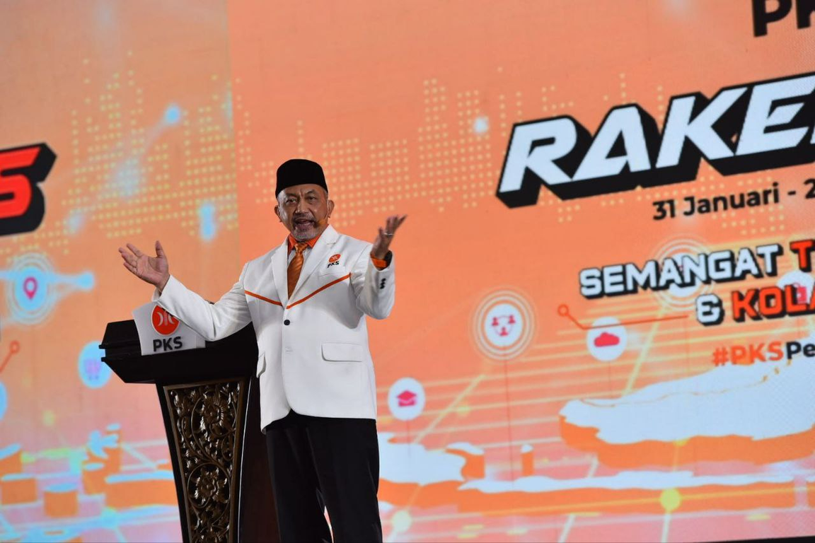 Presiden PKS Ahmad Syaikhu dalam puncak Rakernas PKS 2022, Rabu (2/2) (M Hilal/PKSFoto)