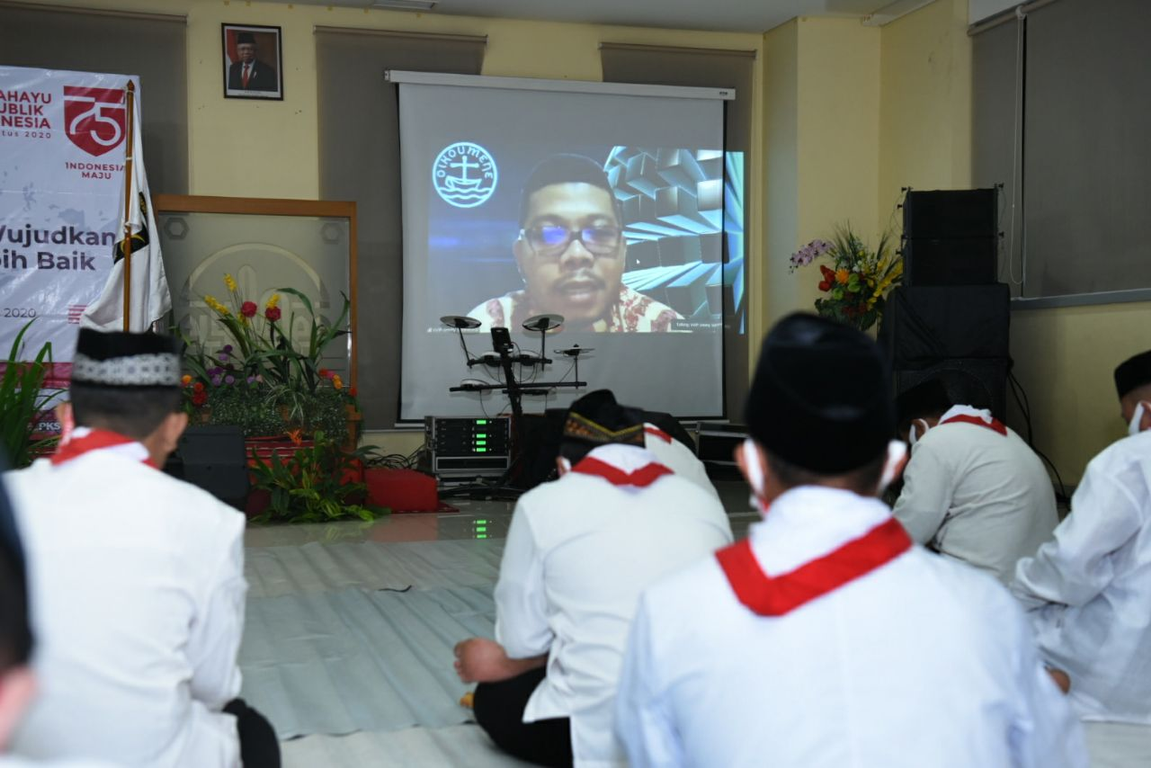 Sekretaris Eksekutif Bidang KKC Persekutuan Gereja-gereja di Indonesia (PGI) Pdt Jimmy Sormin dalam Tasyakuran Kemerdekaan secara daring, Senin (17/8) (Donny/PKSFoto)