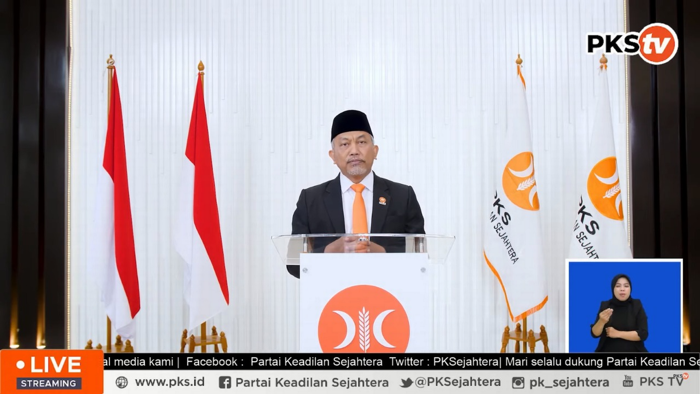 Presiden PKS Ahmad Syaikhu Memberikan Pidato Kebangsaan Akhir Tahun