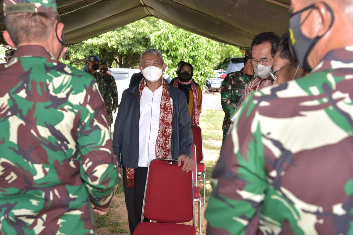Anggota Komisi I DPR RI FPKS Ahmad Syaikhu saat berkunjung ke Markas Resort Militer (Korem) 045/Garuda Jaya Provinsi Kepulauan Bangka Belitung (Babel), Rabu, (24/3). (Donny/PKSFoto)