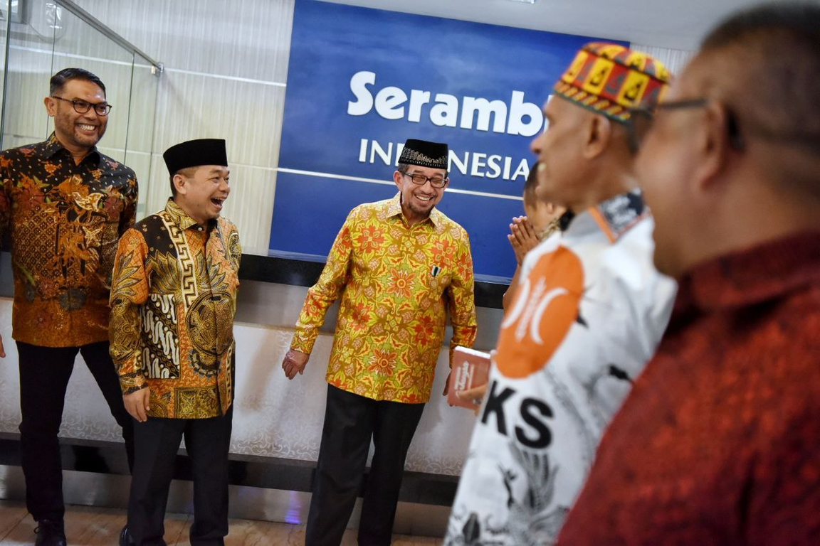 Ketua Majelis Syuro PKS Dr Salim Segaf didampingi Ketua Fraksi PKS DPR RI Jazuli Juwaini mengunjungi kantor Redaksi Serambi Aceh, Kamis (26/5) (Donny/PKSFoto)