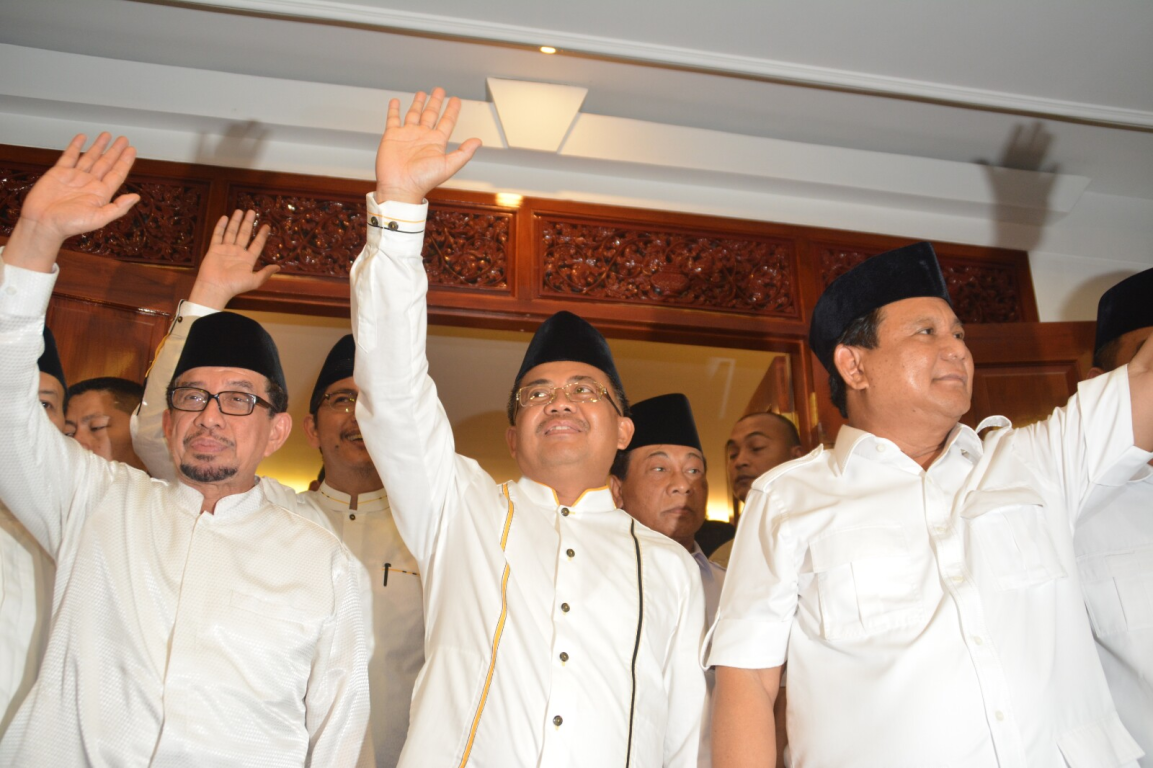 Petinggi PKS dan Gerindra saat pengumuman paslon cagub cawagub DKI. Fotografer : Syarief-Juliyanto-Aziz/PKSFoto