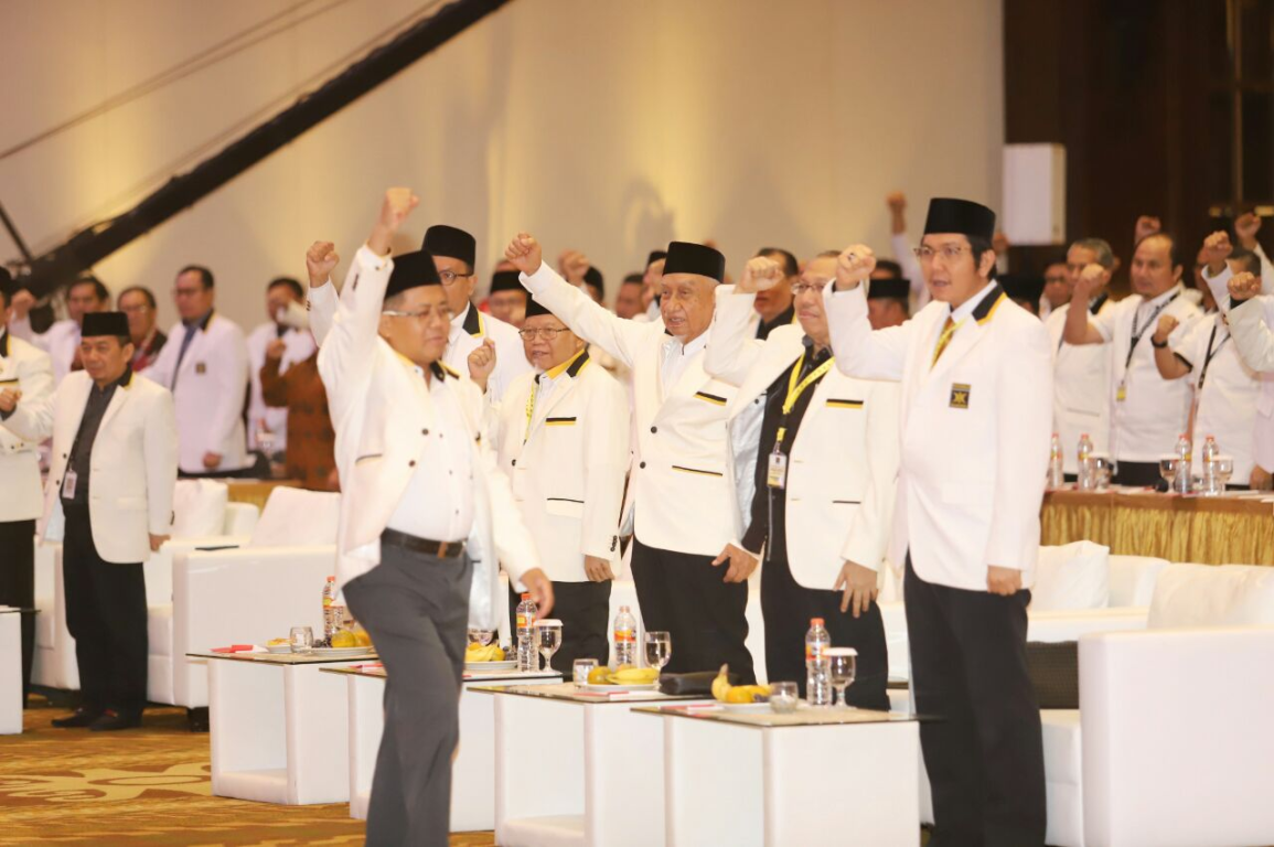 Presiden PKS Mohamad Sohibul Iman di depan peserta Rakornas PKS 2019, Kamis (14/11) (PKSFoto)