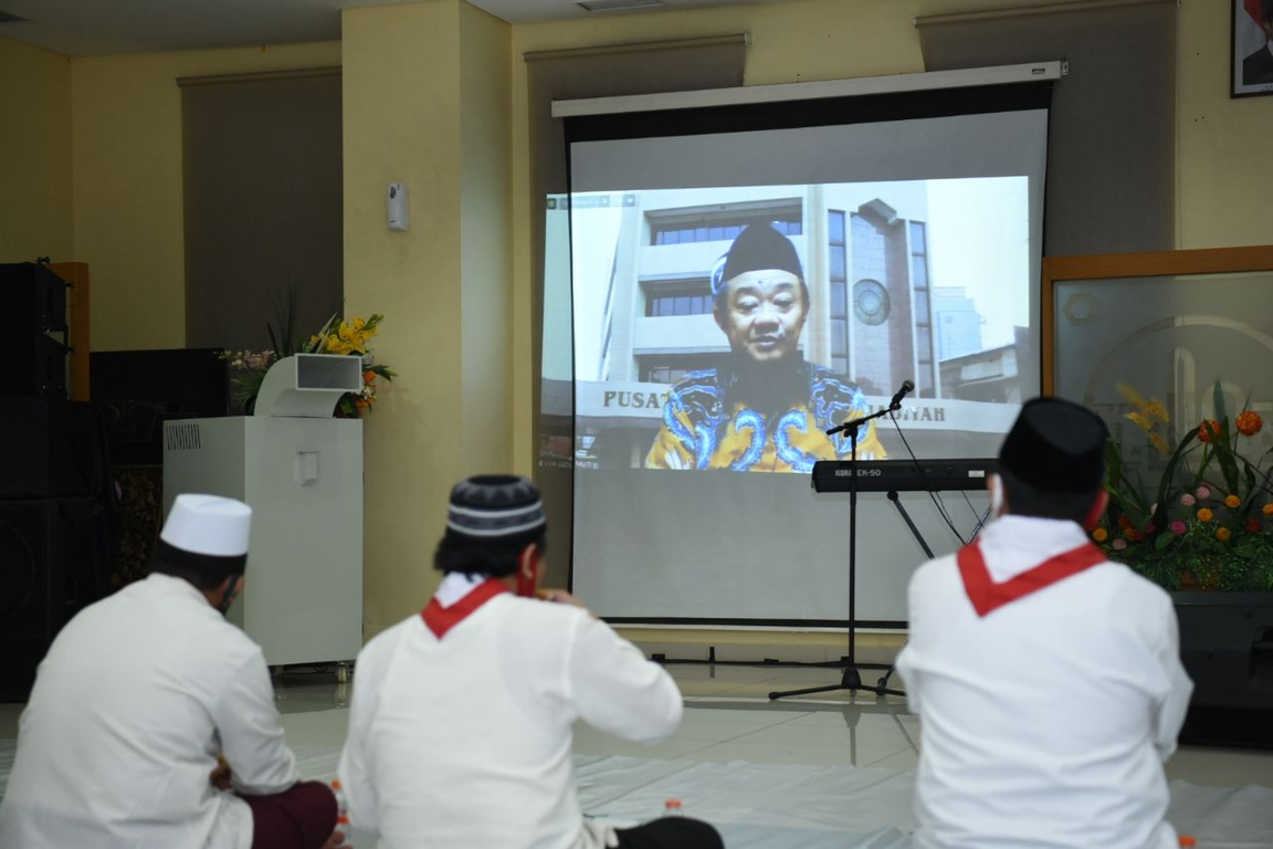 Sekretaris Umum PP Muhammadiyah Prof Abdul Mu'ti di Tasyakuran Kemerdekaan bersama tokoh lintas agama yang digelar DPP PKS secara daring, Senin (17/8/2020) malam. (Donny/PKSFoto)