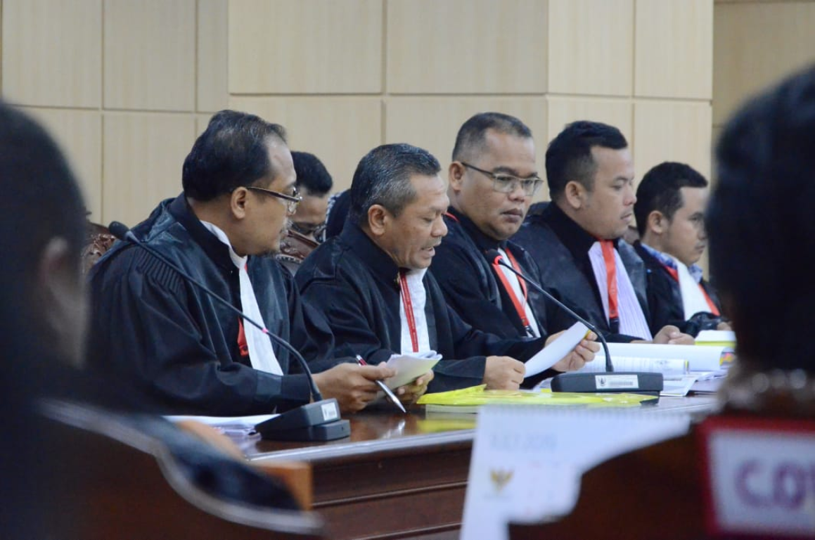 Ketua Departemen Hukum DPP PKS Zaenuddin Paru saat sidang Perselisihan Hasil Pemilihan Umum (PHPU) di Mahkamah Konstitusi (MK) pada Senin (9/7/2019). (Donny/PKSFoto)
