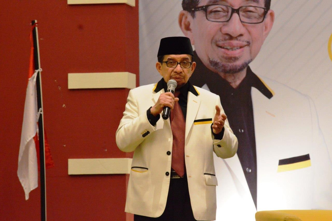 Ketua Majelis Syura PKS, Habib Salim Segaf Al-Jufri dalam Silaturahim dan Taujih Qiyadi  di Hotel Dalton, Makassar, Ahad (16/12) (dok Humas PKS)