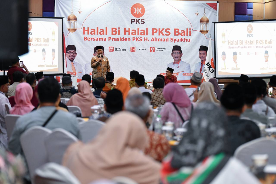 Presiden Partai Keadilan Sejahtera (PKS), Ahmad Syaikhu, menghadiri acara Halalbihalal Dewan Pengurus Wilayah (DPW) PKS Bali yang berlangsung di Kabupaten Badung (Donny/PKSFoto)