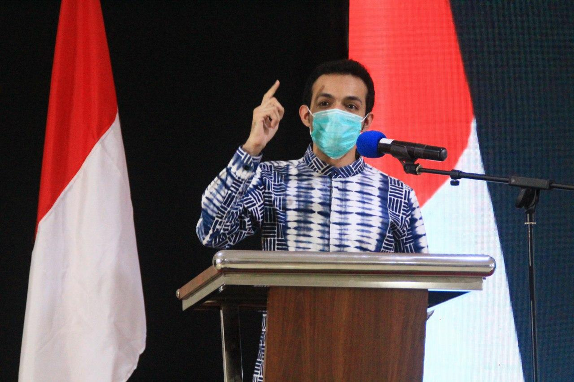 Tokoh Pemuda Nasional Gamal Albinsaid dalam acara Konsolidasi Nasional PKS Pemenangan Pilkada 2020, Depok, Kamis (06/11/2020). (Mahmud/PKSFoto)