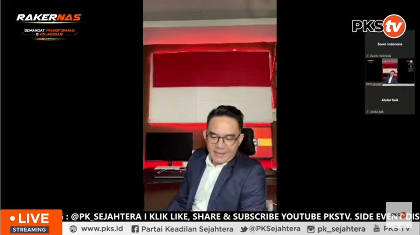 Vice President Technology and Operations DBS Bank Singapore Khairul Anshar dalam agenda Side Event Discussion di Rakernas PKS, Selasa (01/02/2022)
