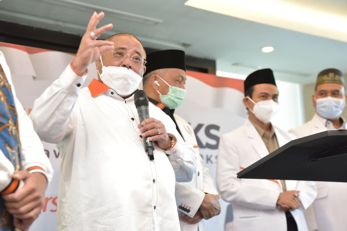 Sekretaris Jenderal PKS Habib Aboe Bakar Alhabsyi saat menghadiri Musda serentak di Hotel Aston, Jakarta, Senin (28/12/2020). (Donny/PKSFoto)