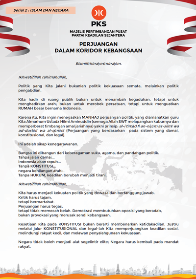 Serial 2 : Perjuangan dalam Koridor Kebangsaan