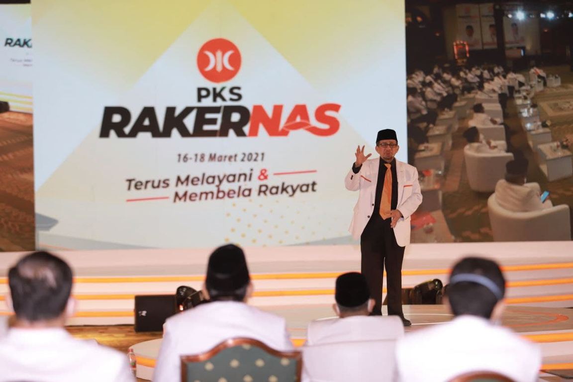 Arahan dari Ketua Majelis Syura PKS Habib Salim Segaf Aljufri di puncak Rakernas PKS, Selasa (16/03/2021). (Juliyanto/PKSFoto)