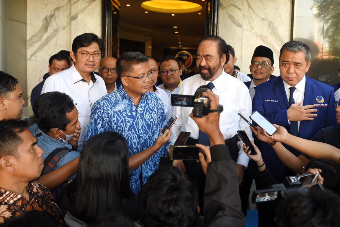 Presiden Partai Keadilan Sejahtera saat melakukan wawancara usai acara silaturahim dengan Nasdem, Jakarta Pusat, Rabu (29/01/2020). (Hilal/PKSFoto)