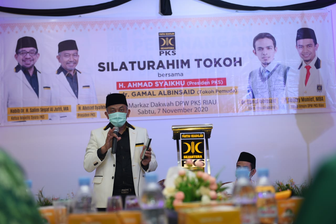 Presiden PKS Ahmad Syaikhu dalam Silaturahim Tokoh bersama tokoh dan ulama di Riau, Sabtu (7/11) (M Hilal/PKSFoto)