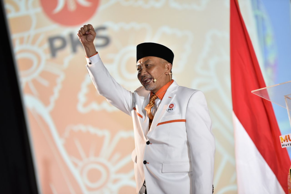 Presiden PKS Ahmad Syaikhu menyampaikan Pidato Politik dalam Munas V PKS di Bandung, Ahad (29/11/2020) (M Hilal/PKSFoto)