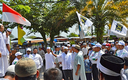 Suasana peserta aksi yang turut meramaikan AKSI PEDULI UNTUK ROHINGYA, Minggu (10/9).