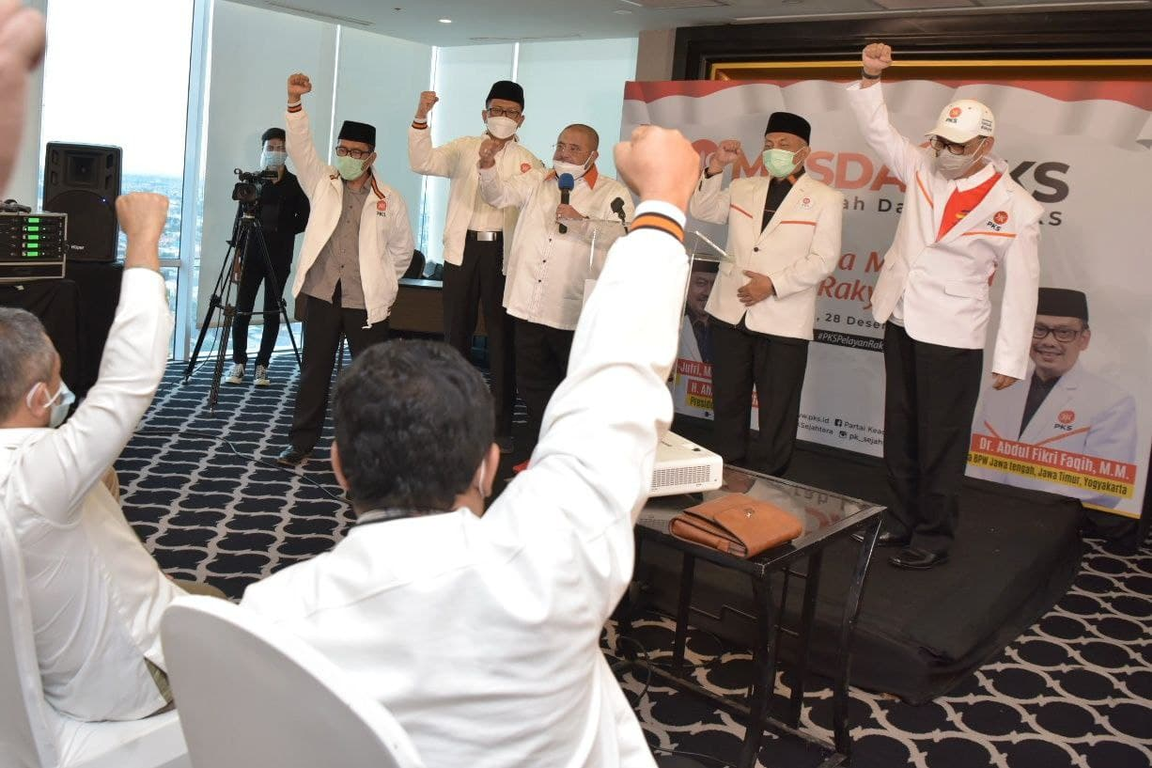 Sekjen PKS Habib Aboe Bakar Alhabsyi dalam Musayawarah Daerah serentak, Jakarta, Senin (28/12/2020). (Donny/PKSFoto)