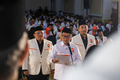 Sekjen PKS, Muhammad Kholid, S.E., M.Si., Presiden PKS, Dr. Al Muzzammil Yusuf, M.Si. dan Bendum PKS, Noerhadi, S.Pd., M.A. melantik Ketua Departemen dan Ketua Biro PKS untuk Masa Bakti 2025-2030 pada sesi Rakernas 2025 di Jakarta, Selasa, (11/11/2025)
