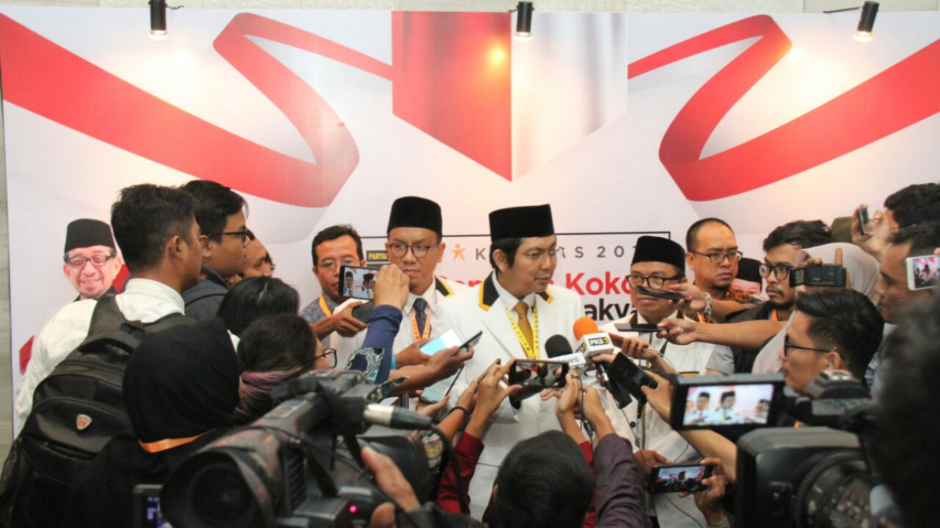 Sekretaris Jenderal DPP PKS Mustafa Kamal memberikan keterangan kepada media dalam Rakornas PKS 2019 di Hotel Bidakara, Jakarta, Kamis (14/11) (PKSFoto)