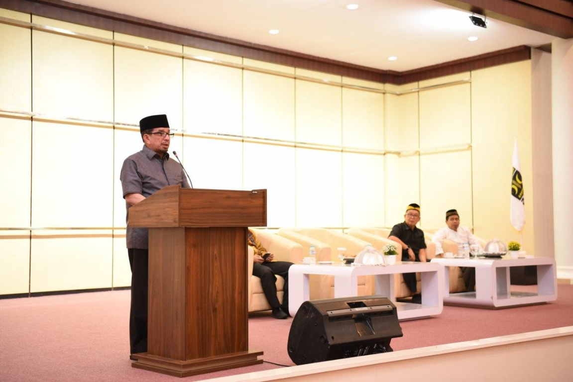 Ketua Majelis Syura PKS Habib Salim Segaf Al Jufri dalam acara silaturahim PKS Kendari, Ahad (15/03/2020). (Hamid/PKSFoto)