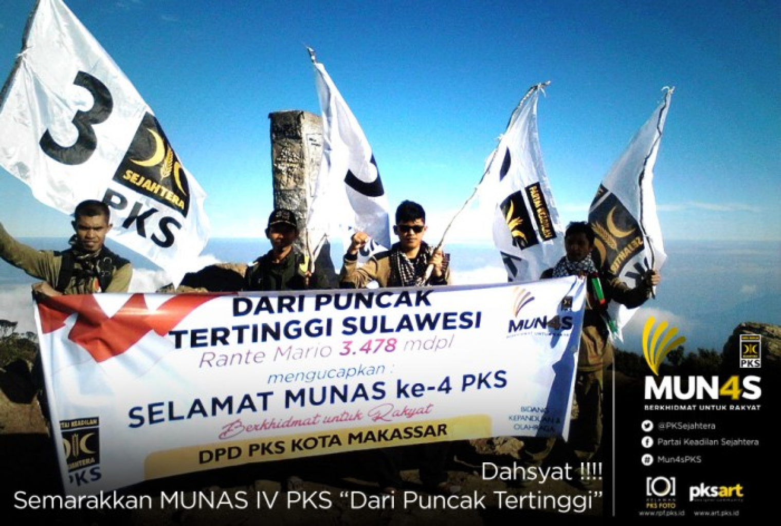 Selamat Munas PKS dari Puncak Tertinggi Sulawesi