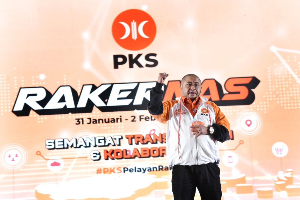 Sekretaris Jenderal PKS Habib Aboe Bakar Al Habsyi menyampaikan Laporan Penutup Rakernas PKS 2022 (Donny/PKSFoto)