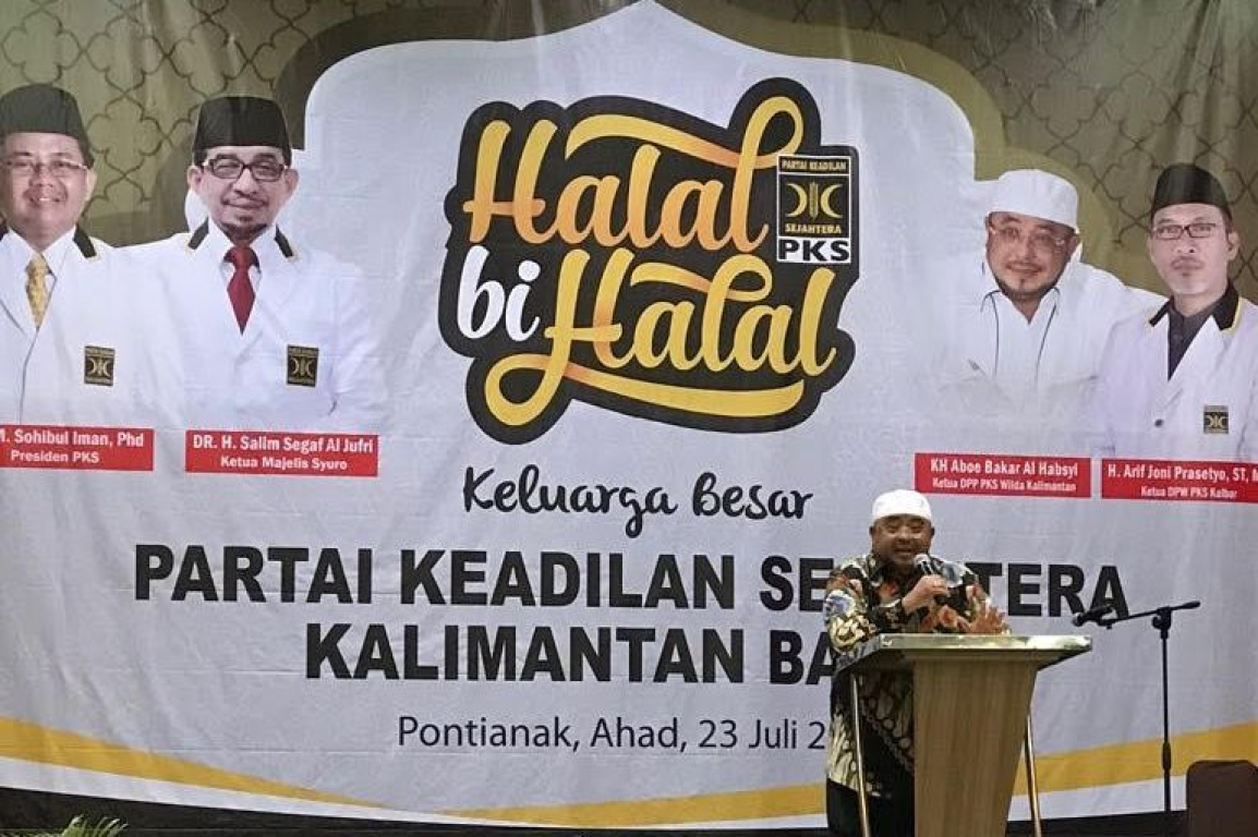 Ketua Wilayah Dakwah (Wilda) Kalimantan DPP PKS Habib Aboe Bakar Alhabsyi dalam Halalbihalal Pengurus DPW PKS Kalimantan Barat, di Pontianak, Ahad (23/7) (Humas PKS Kalbar)
