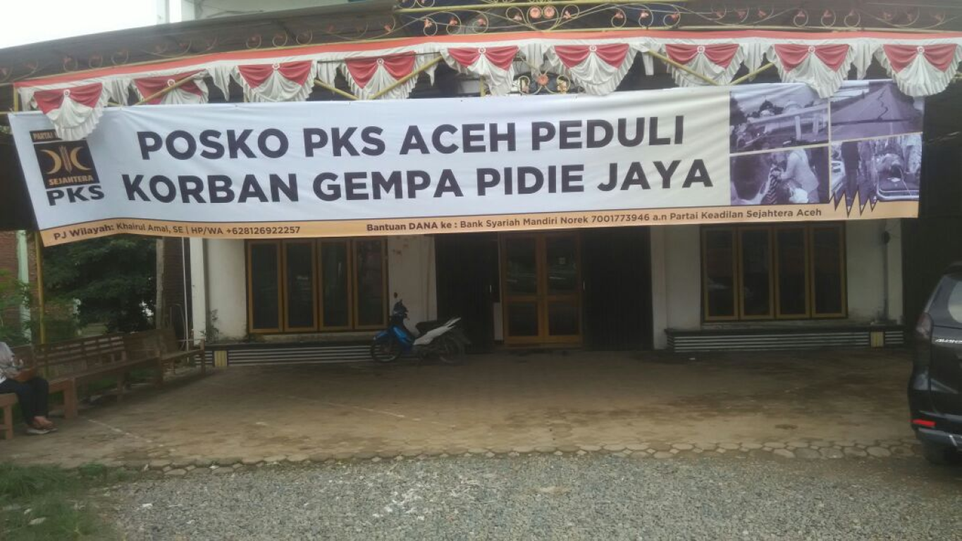 Posko PKS Aceh Peduli Korban Gempa Pidie Jaya