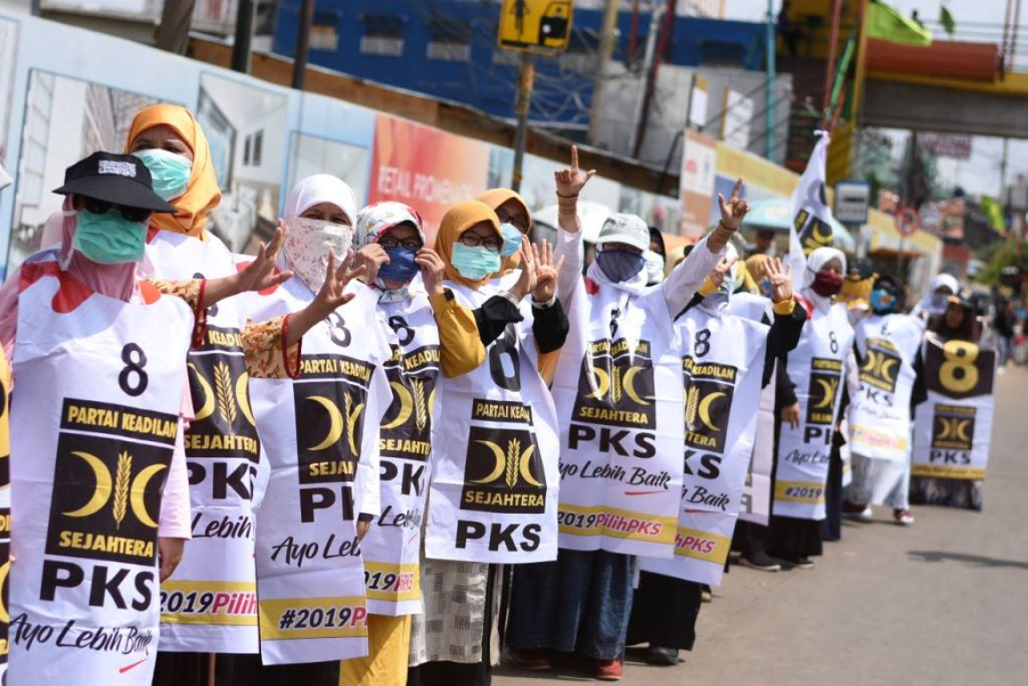 Suasana Kampanye PKS di Margonda, Depok, Jawa Barat, Ahad (17/02/2019). (dok DPD PKS Depok)
