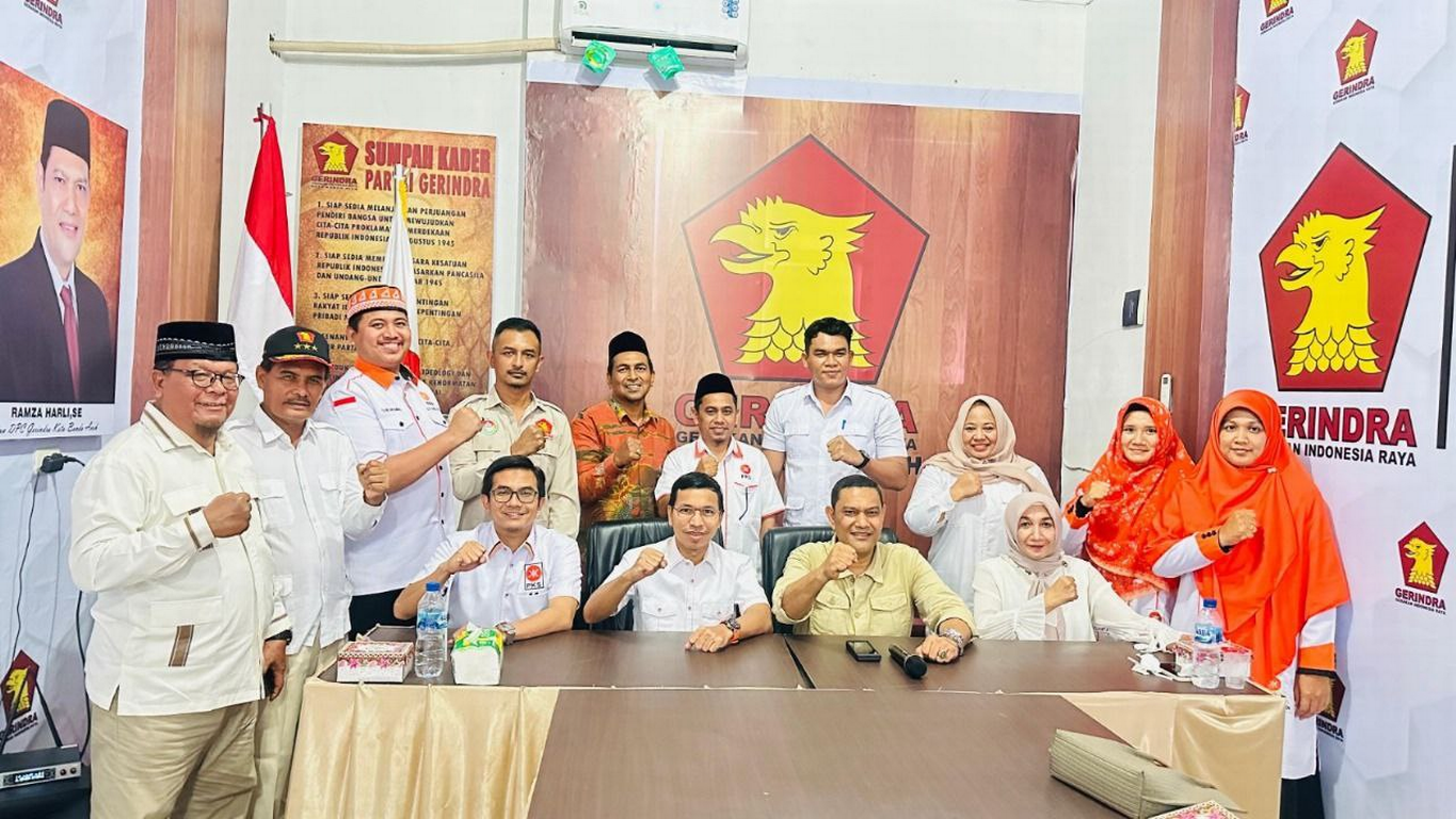 Pengurus DPD PKS Banda Aceh bersama pengurus DPC Partai Gerindra Banda Aceh.