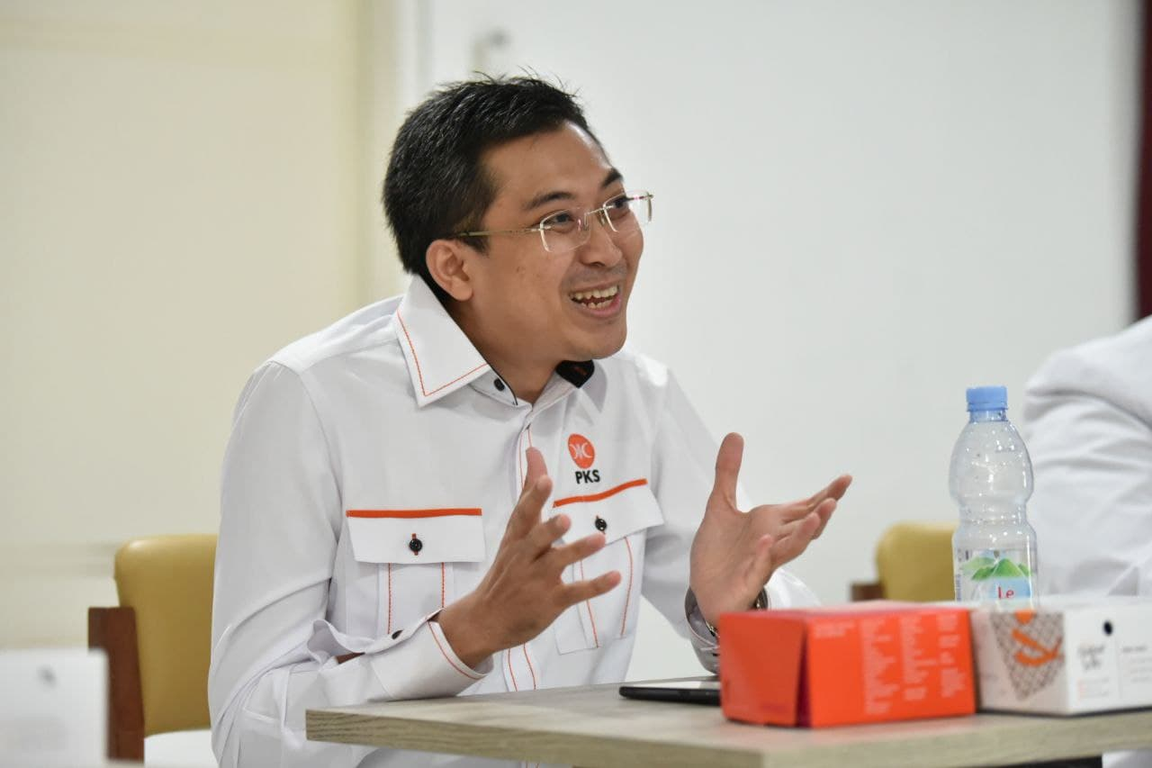 Wasekjen Komunikasi Publik DPP PKS Ahmad Fathul Bari dalam kunjungan ke Ormas Agama Katolik Vox Poin Indonesia, Kamis (23/12/2021). (Donny/PKSFoto)