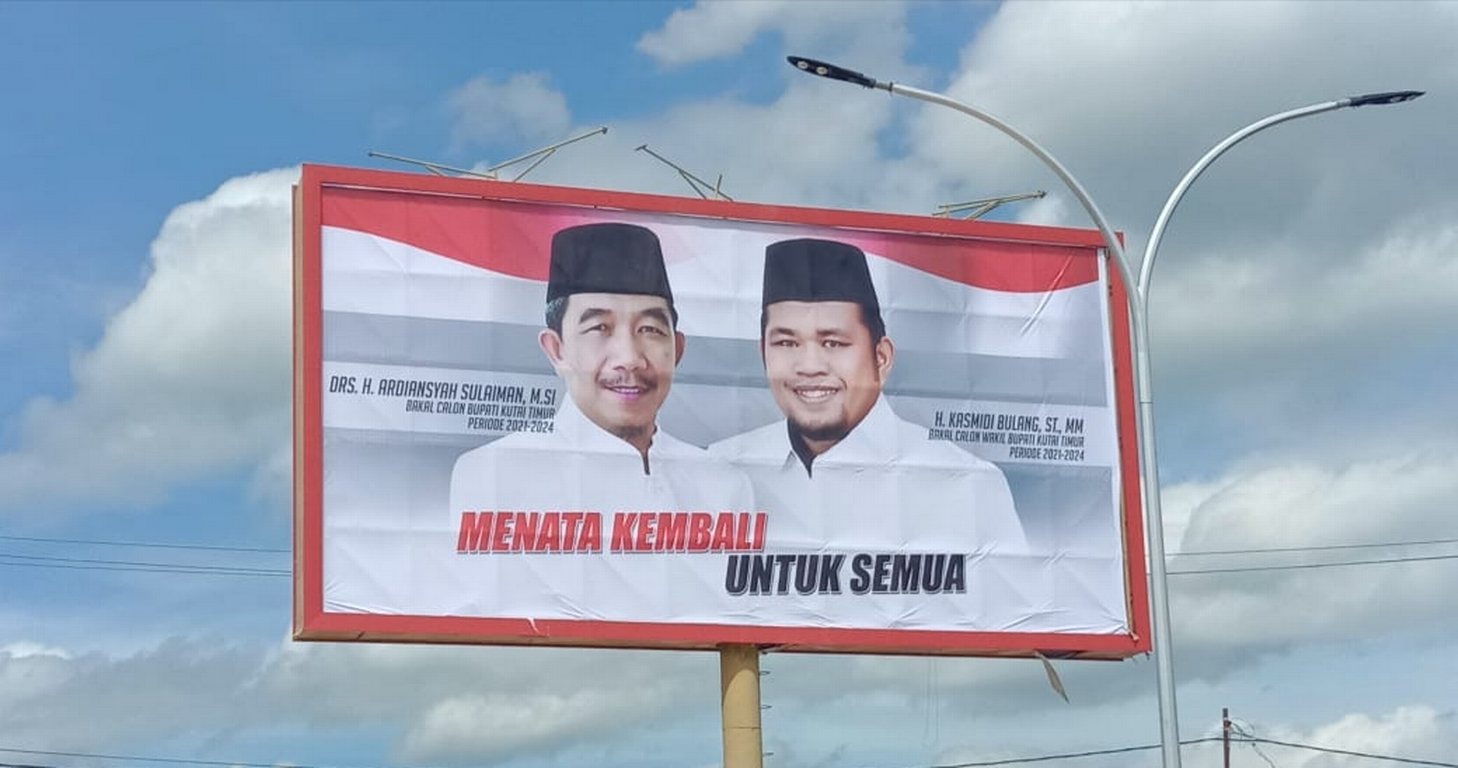 Baliho Calon Bupati dan Wakil Bupati Kutai Timur Ardiansyah Sulaiman-Kasmidi Bulang (viralkatim.com)